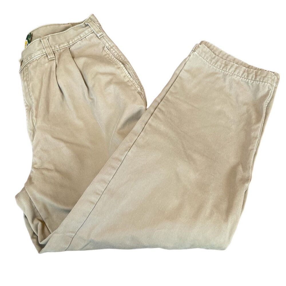 Cabela's Flannel Lined Outdoor Cargo Pants Size 34 Regular Brown Khaki Cotton